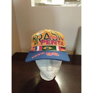 Rare 1998 Brazil World Cup Snapback Hat Brasil 90s Copa 98 Soccer FIFA Football
